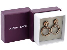 JUDITH LEIBER SWAROVSKI CRYSTAL DROP EARRINGS IOB