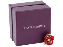 JUDITH LEIBER GILT STERLING GEMS ROSE CHARM IOB