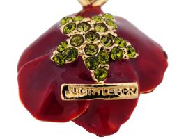 JUDITH LEIBER GILT STERLING GEMS ROSE CHARM IOB