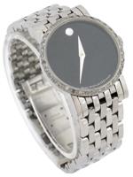 MOVADO SWISS STAINLESS STEEL DIAMONDS WRIST WATCH