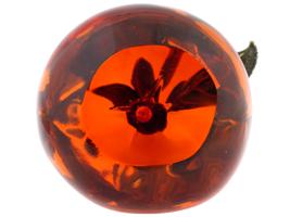 CRYSTAL CLEMENTINE PAPERWEIGHT BY JAY STRONGWATER
