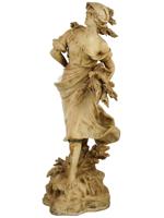 AUGUSTE MOREAU LARGE ANTIQUE FRENCH SPELTER STATUE