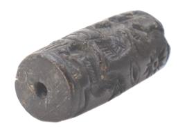 NEAR EASTERN CARVED STEATITE STONE CYLINDER SEAL