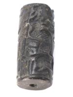 NEAR EASTERN CARVED STEATITE STONE CYLINDER SEAL