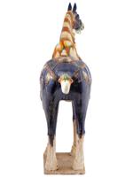 LARGE CHINESE TANG MANNER POTTERY FIGURE OF HORSE