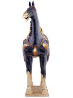 LARGE CHINESE TANG MANNER POTTERY FIGURE OF HORSE