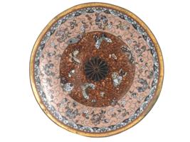 ANTIQUE JAPANESE MEIJI ERA GOLDSTONE ENAMEL PLATE