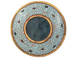 ANTIQUE JAPANESE MEIJI ERA GOLDSTONE ENAMEL PLATE