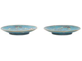 PAIR OF JAPANESE EARLY MEIJI ERA CLOISONNE PLATES