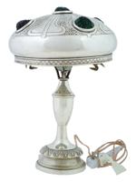 ANTIQUE AUSTRIAN ART NOUVEAU JEWELED LAMP C 1900