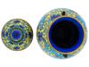 CHINESE QING BLUE AND YELLOW CLOISONNE LIDDED VASE PIC-3