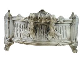 ANTIQUE OVAL TRAY WITH HANDLES IN ROCOCO STYLE