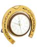 MID CENT HERMES GILT BRASS HORSESHOE TRAVEL CLOCK PIC-0