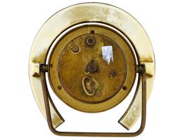 MID CENT HERMES GILT BRASS HORSESHOE TRAVEL CLOCK