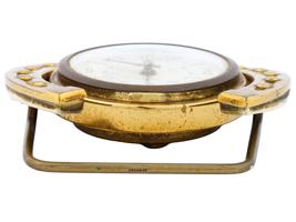 MID CENT HERMES GILT BRASS HORSESHOE TRAVEL CLOCK