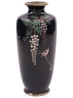 ANTIQUE JAPANESE MEIJI ERA CLOISONNE ENAMEL VASE