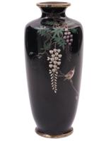 ANTIQUE JAPANESE MEIJI ERA CLOISONNE ENAMEL VASE