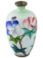 ANTIQUE JAPANESE MEIJI GINBARI CLOISONNE ENAMEL VASE