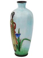 ANTIQUE JAPANESE MEIJI GINBARI CLOISONNE ENAMEL VASE