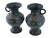 ANTIQUE CHINESE CLOISONNE ENAMEL BALUSTER VASES PIC-0