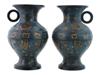 ANTIQUE CHINESE CLOISONNE ENAMEL BALUSTER VASES PIC-3