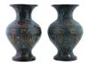 ANTIQUE CHINESE CLOISONNE ENAMEL BALUSTER VASES PIC-2