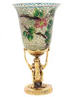 RUSSIAN GILT SILVER PLIQUE A JOUR ENAMEL CUP IOB