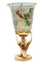 RUSSIAN GILT SILVER PLIQUE A JOUR ENAMEL CUP IOB