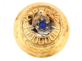 RUSSIAN GILT SILVER ENAMEL DIAMONDS DESK SEAL IOB