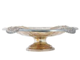 RUSSIAN TROMPE LOEIL 84 GILT SILVER AND GLASS BOWL