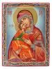 RUSSIAN VLADIMIRSKAYA MOTHER OF GOD HAND PAINTED ICON PIC-0