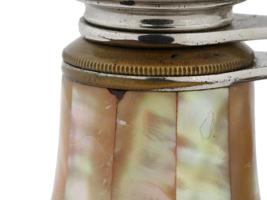 FRENCH MOTHER OF PEARL OPERA GLASSES IN LEATHER CASE