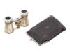 FRENCH MOTHER OF PEARL OPERA GLASSES IN LEATHER CASE PIC-1