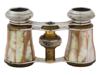 FRENCH MOTHER OF PEARL OPERA GLASSES IN LEATHER CASE PIC-3