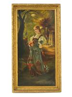 ANTIQUE FEMALE PORTRAIT OIL PAINTING BY EMIL MEYER