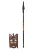 AFRICAN HAND CRAFTED TRIBAL MASK AND POINTED SPEAR PIC-0