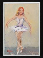 V. RUKO POST IMPRESSIONIST BALLERINA OIL PAINTING