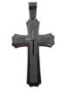 VINTAGE BLACK STAINLESS STEEL CATHOLIC CROSS PENDANT PIC-0