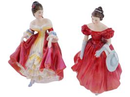 ENGLISH ROYAL DOULTON PORCELAIN FIGURINES OF LADIES