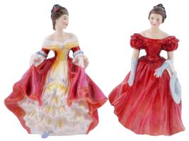 ENGLISH ROYAL DOULTON PORCELAIN FIGURINES OF LADIES