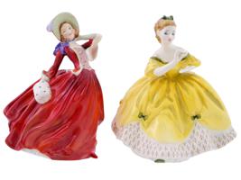 ENGLISH ROYAL DOULTON PORCELAIN FIGURINES OF LADIES