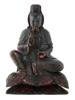 ANTIQUE CHINESE PATINATED WOODEN FIGURE OF GUANYIN PIC-0