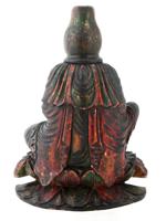 ANTIQUE CHINESE PATINATED WOODEN FIGURE OF GUANYIN