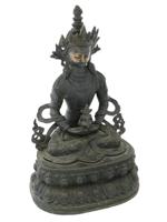 ANTIQUE TIBETAN BUDDHA VAJRASATTVA BRONZE FIGURE