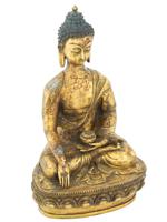 ANTIQUE CHINESE GOLD PATINA BRONZE STATUE OF BUDDHA