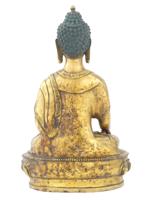 ANTIQUE CHINESE GOLD PATINA BRONZE STATUE OF BUDDHA