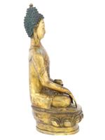 ANTIQUE CHINESE GOLD PATINA BRONZE STATUE OF BUDDHA