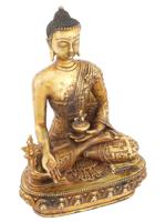 ANTIQUE CHINESE GILT PATINA BRONZE STATUE OF BUDDHA