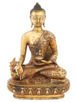 ANTIQUE CHINESE GILT PATINA BRONZE STATUE OF BUDDHA