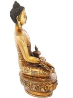 ANTIQUE CHINESE GILT PATINA BRONZE STATUE OF BUDDHA